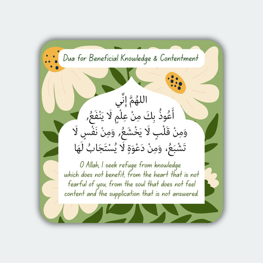 Dua for Beneficial Knowledge and Contentment - Magnet