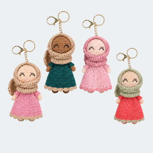 Crocheted Hijabi Mini Dolls with Keyring