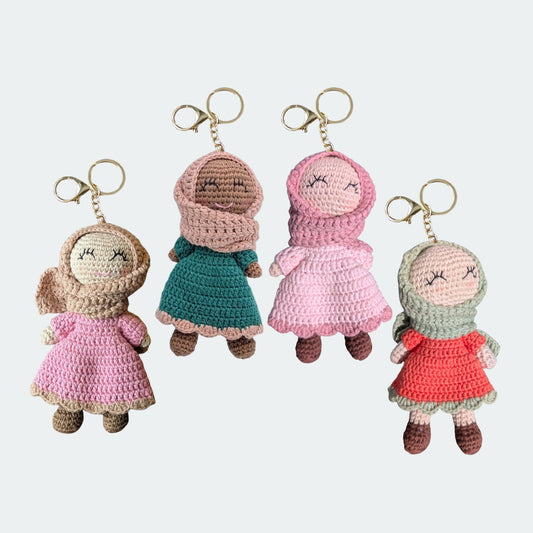 Crocheted Hijabi Mini Dolls with Keyring