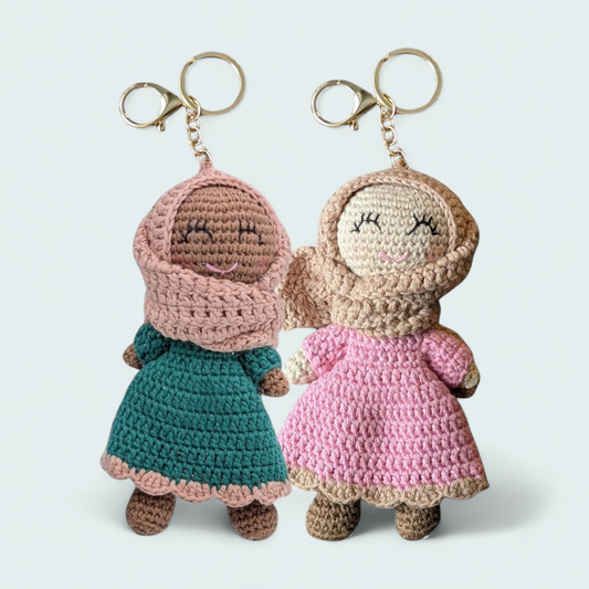 Crocheted Hijabi Mini Dolls with Keyring