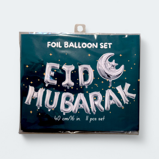 Eid Mubarak Balloons – 11 balloons spelling “EID MUBARAK”